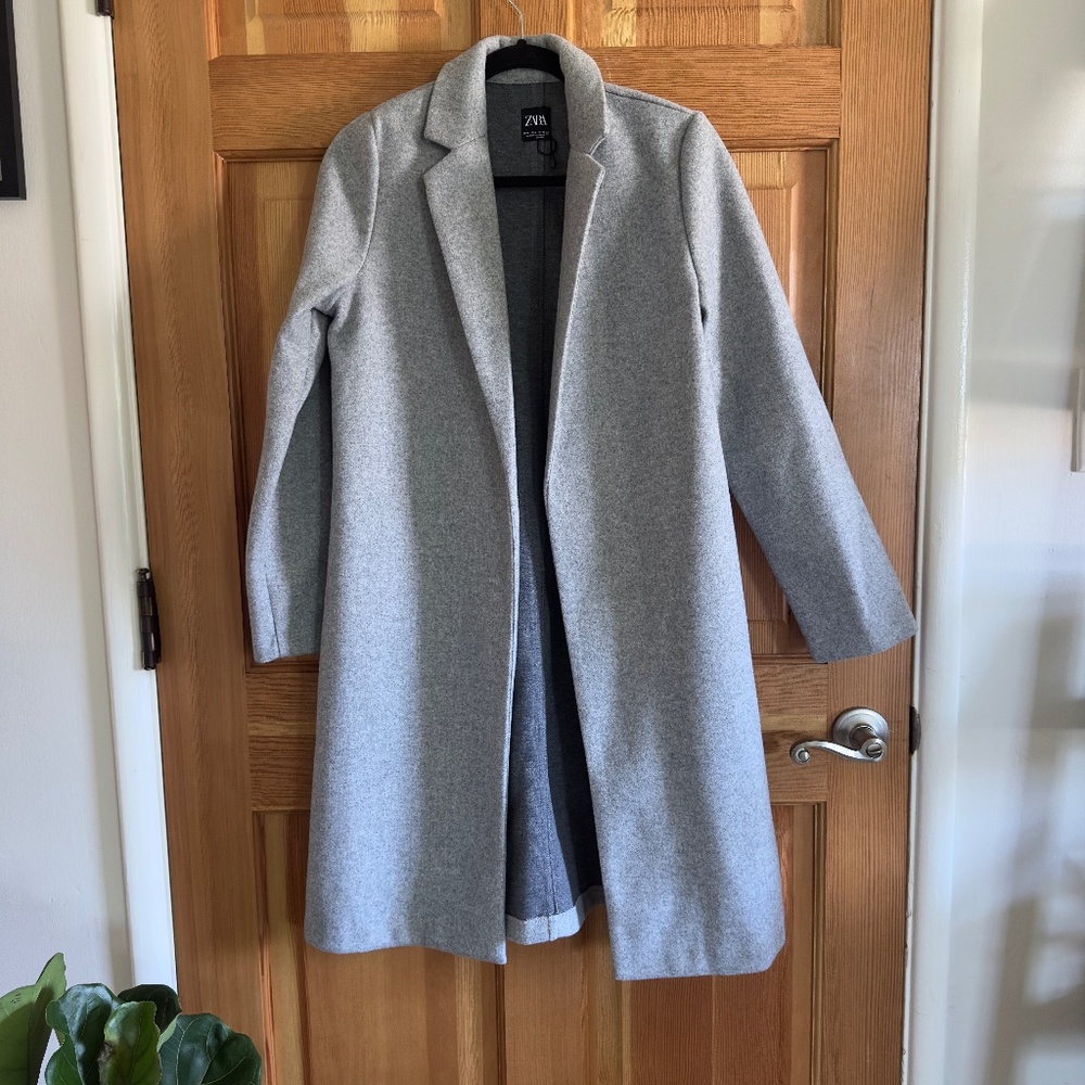 Zara Grey Trench Coat | M NWOT